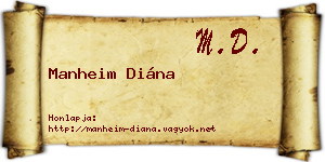 Manheim Diána névjegykártya